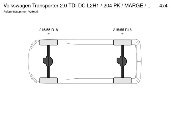 Volkswagen Transporter 2.0 TDI DC L2H1 / 204 PK / MARGE / ADD-Cruise / NAVI + Camera / Trekhaak / 2x Elek-Schuifdeuren / Leder + V Volkswagen Transporter 2.0 TDI DC L2H1 / 204 PK / MARGE / ADD-Cruise / NAVI + Camera / Trekhaak / 2x Elek-Schuifdeuren / Leder + V