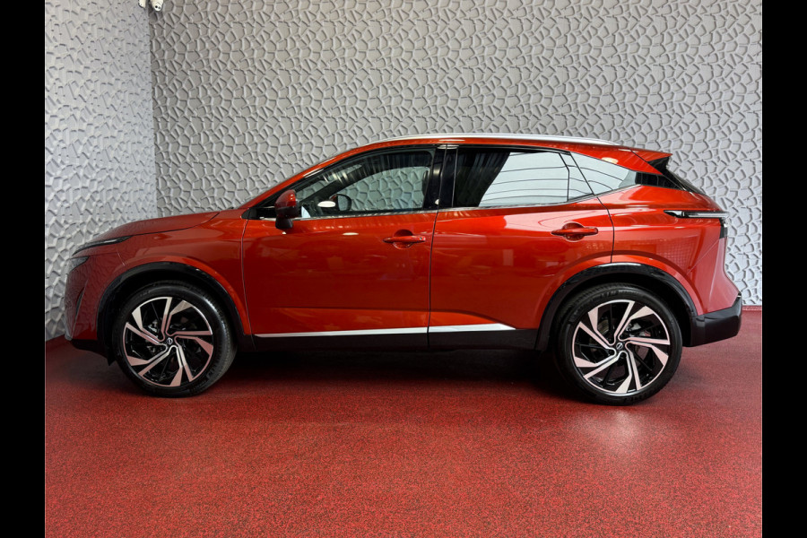 Nissan QASHQAI 1.3 MHEV 160PK TEKNA PLUS BOSE 20''LMV LEER ALCANTARA PANO MASSAGE BOSE STOEL/STUUR/RUIT VERW MATRIX.LED ELEK.KLEP HEADUP 20''LM 04/2025
