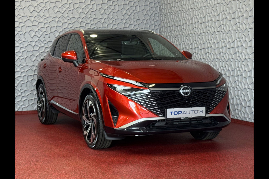 Nissan QASHQAI 1.3 MHEV 160PK TEKNA PLUS BOSE 20''LMV LEER ALCANTARA PANO MASSAGE BOSE STOEL/STUUR/RUIT VERW MATRIX.LED ELEK.KLEP HEADUP 20''LM 04/2025