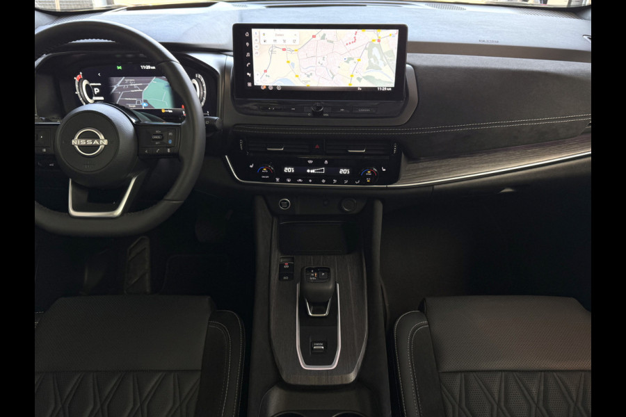 Nissan QASHQAI 1.3 MHEV 160PK TEKNA PLUS BOSE 20''LMV LEER ALCANTARA PANO MASSAGE BOSE STOEL/STUUR/RUIT VERW MATRIX.LED ELEK.KLEP HEADUP 20''LM 03/2025