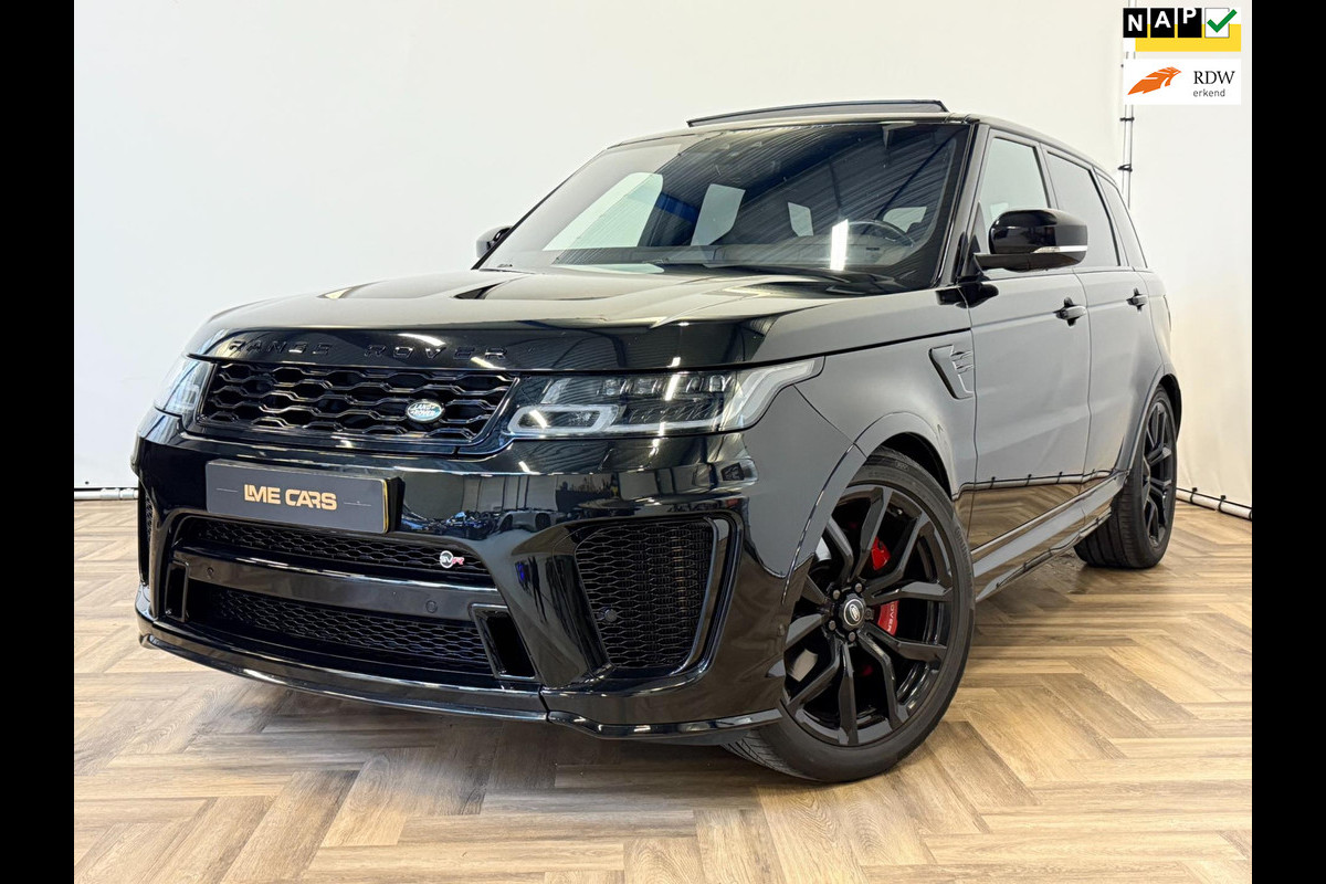 Land Rover Range Rover Sport 5.0 V8 SC SVR|PANO|576PK|VOL|INRUIL MOGELIJK Land Rover Range Rover Sport 5.0 V8 SC SVR|PANO|576PK|VOL|INRUIL MOGELIJK