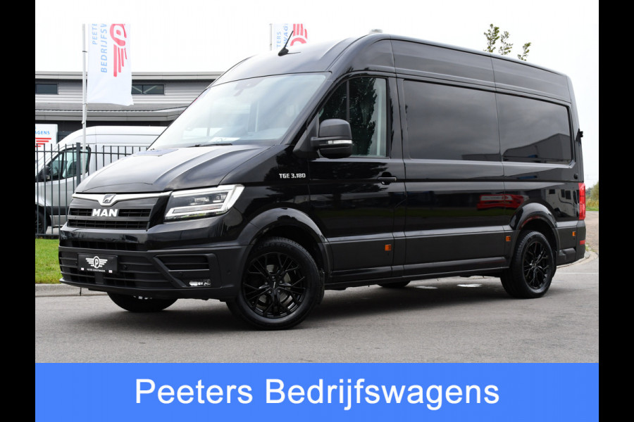 MAN TGE 35 2.0 L3H3 Black Edition Adaptieve Cruise, Camera, Clima, LED, Stoelverwarming, 177PK, Automaat, Carplay, NAVI, Uniek!