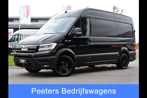 MAN TGE 35 2.0 L3H3 Black Edition Adaptieve Cruise, Camera, Clima, LED, Stoelverwarming, 177PK, Automaat, Carplay, NAVI, Uniek!