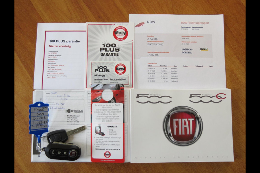 Fiat 500 1.0 Hybrid Rockstar 1e EIGENAAR | PANORAMADAK/SCHUIFDAK | HALF LEDER | GROOT SCHERM NAVI | CLIMA | CRUISE CONTROL | DAB |