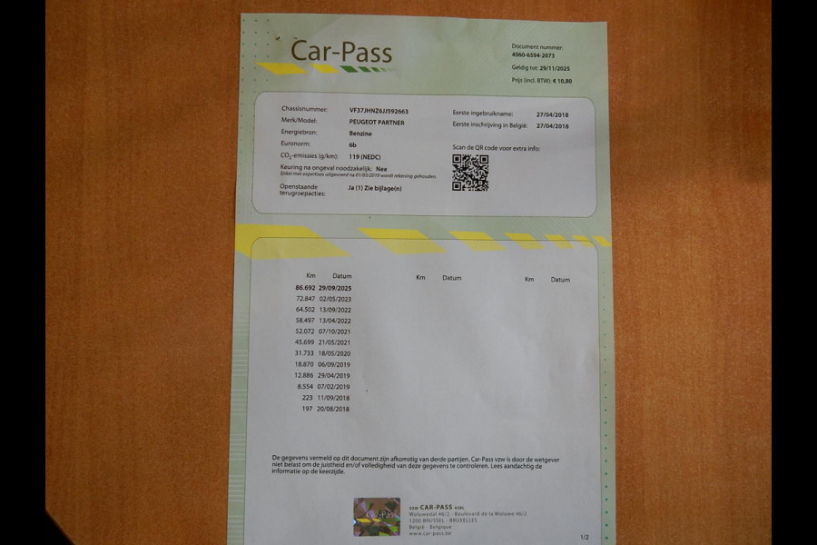Peugeot Partner PEUGEOT PARTNER*NAVI*AIRCO*CR CONTR*1e EIG*