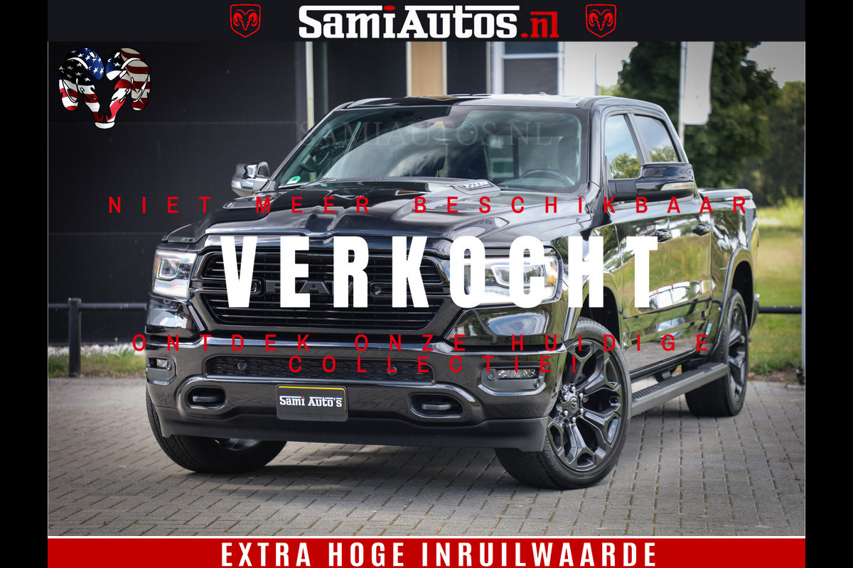 Dodge Ram 1500 LIMITED WHEELS 22 | 5.7 V8 4X4 | SPORT | UITLAAT KLEP | CAMERA | CRUISE | STOEL VERWARMING/VENTILATIE | TREKHAAK 3500Kg | CREWCAB | LED | APPLE CARPLAY | DUBBELE CABINE Comfortabele Dubbele Cabine met Royale 5 Zitplaatsen | Dodge Ram 1500 LIMITED WHEELS 22 | 5.7 V8 4X4 | SPORT | UITLAAT KLEP | CAMERA | CRUISE | STOEL VERWARMING/VENTILATIE | TREKHAAK 3500Kg | CREWCAB | LED | APPLE CARPLAY | DUBBELE CABINE Comfortabele Dubbele Cabine met Royale 5 Zitplaatsen |
