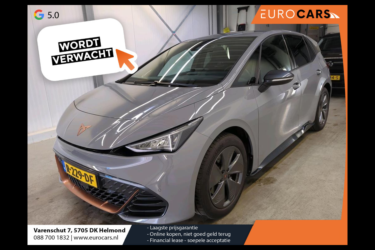 CUPRA Born Business 62 kWh Auto. Navigatie Apple Carplay/ Android Auto Camera Parkeersensoren Adaptive Cruise Control Stoel- en stuurverwarming Full Led Climate Control Lichtmetalen velgen CUPRA Born Business 62 kWh Auto. Navigatie Apple Carplay/ Android Auto Camera Parkeersensoren Adaptive Cruise Control Stoel- en stuurverwarming Full Led Climate Control Lichtmetalen velgen