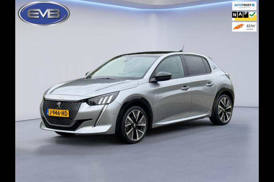 Peugeot e-208 EV GT 350 50 kWh, adaptief cruise control, panoramadak 1/2 lederen sportinterieur, 1 e eigenaar,nl auto nap