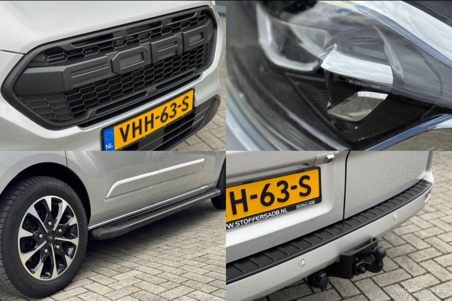 Ford Transit Custom 2.0 TDCI L2H1 Platinum DC 5P | 2X SCHUIF | Raptor | Xenon | Leer | Treeplank | Carplay | Automaat | Trekhaak