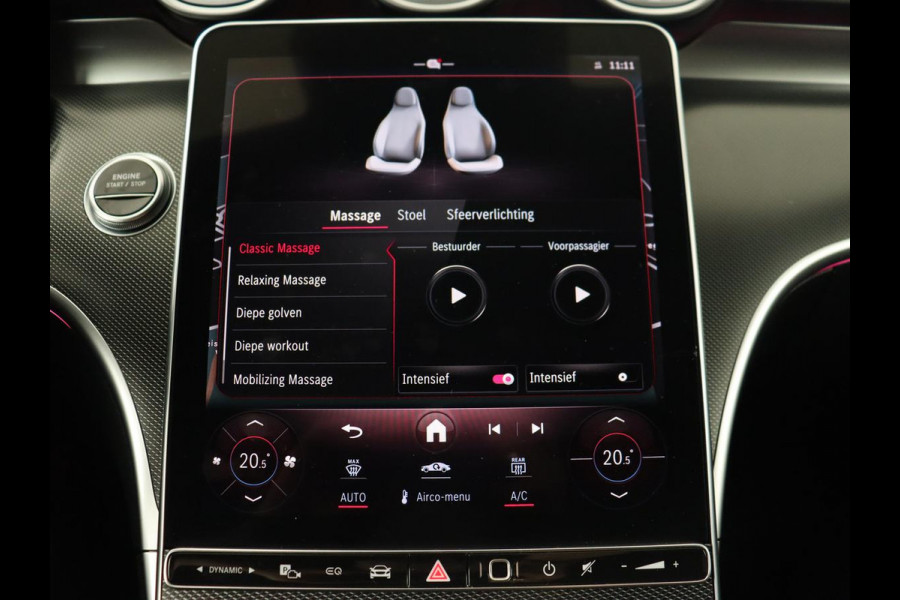 Mercedes-Benz C-Klasse 300 e AMG Line | Panoramadak | Wegklapbare trekhaak | Sfeerverlichting | Elektrische stoelen | Stoelverwarming | 360 Camera | Leder | Memory | Carplay