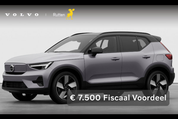 Volvo EX40 252PK Automaat Single Ext. Range Plus 82 kWh / Lounge Pakket / Extra getint glas / 360 Camera / 20'' velgen / Panoramadak / Zwart dak / Harman Kardon / Adaptieve cruise control / Getint glas / Stoel en stuurwielverwarming / parkeersensoren met 360 camera /  BLIS