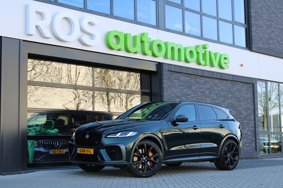 Jaguar F-Pace 5.0 V8 S/C AWD SVR | UNIEK! | DEALER OND | HUD | 360 | STOELKOELING | ELEK TREKHAAK | MERIDIAN |