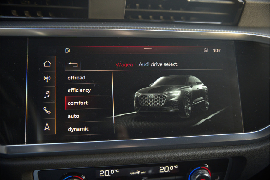 Audi Q3 Sportback 35 TFSI Pro Line S | S-Line | Stoelverwarming | Keyless | 360 Camera | Leer | Elektrische Stoelen | Adaptive Cruise Control | Dodehoekdetectie | Navigatie | Parkeersensoren | Vitrual Cockpit