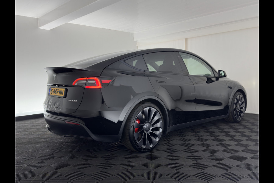 Tesla Model Y Performance AWD 75 kWh {SOH-84%} [ 3-Fase ] (INCL-BTW) Aut. *PANO | AUTO-PILOT | LUXURY-LEATHER | TOP-VIEW | NAVI-FULLMAP | MATRIX-LED | DIGI-COCKPIT | KEYLESS | CAMERA | DAB+ | HEATED-COMFORTSEATS | PRIVACY-GLASS | 21''ALU*