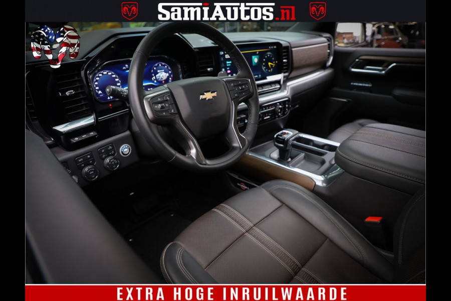 Chevrolet Silverado LUXURY PICK UP | 6.2 V8 HIGH COUNTRY | BOM VOL | DC | TITANIUM RUSH KLEUR | HUD | ZO GOED ALS NIEUW |