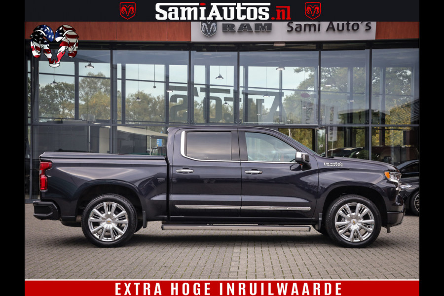 Chevrolet Silverado LUXURY PICK UP | 6.2 V8 HIGH COUNTRY | BOM VOL | DC | TITANIUM RUSH KLEUR | HUD | ZO GOED ALS NIEUW |