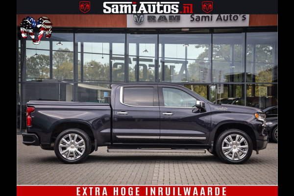Chevrolet Silverado LUXURY PICK UP | 6.2 V8 HIGH COUNTRY | BOM VOL | DC | TITANIUM RUSH KLEUR | HUD | ZO GOED ALS NIEUW |