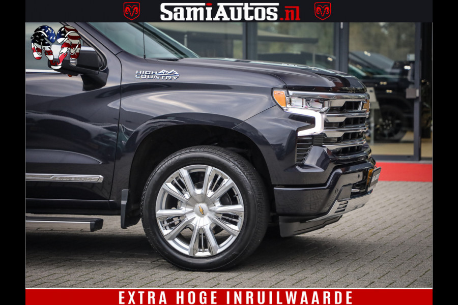 Chevrolet Silverado LUXURY PICK UP | 6.2 V8 HIGH COUNTRY | BOM VOL | DC | TITANIUM RUSH KLEUR | HUD | ZO GOED ALS NIEUW |