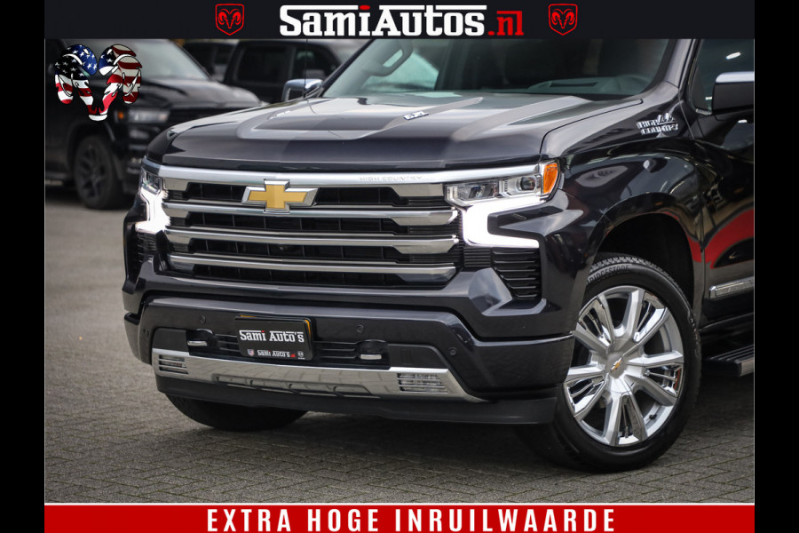 Chevrolet Silverado LUXURY PICK UP | 6.2 V8 HIGH COUNTRY | BOM VOL | DC | TITANIUM RUSH KLEUR | HUD | ZO GOED ALS NIEUW |