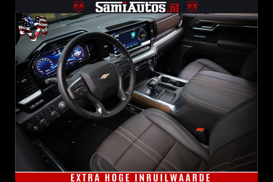 Chevrolet Silverado LUXURY PICK UP | 6.2 V8 HIGH COUNTRY | BOM VOL | DC | TITANIUM RUSH KLEUR | HUD | ZO GOED ALS NIEUW |