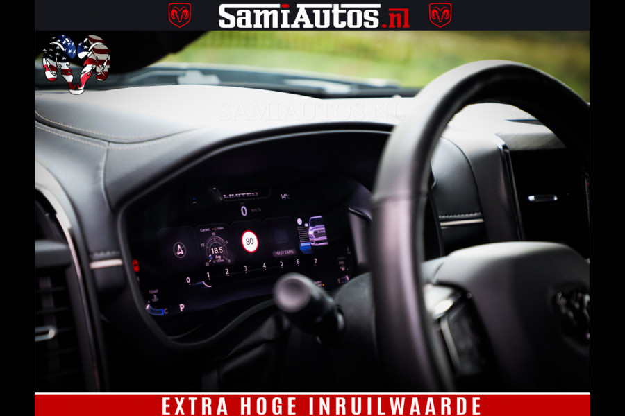 Dodge Ram 1500 Limited Demo Night High Output 540HP 706Nm | Massage + Full Option | De Meest Luxe en Volle Pick-Up in zijn Klasse | Comfortabele Dubbele Cabine met Royale 5 Zitplaatsen | BPM vrij | Nu Leverbaar uit Voorraad | Voorraad Nr 2263 - V76JVF