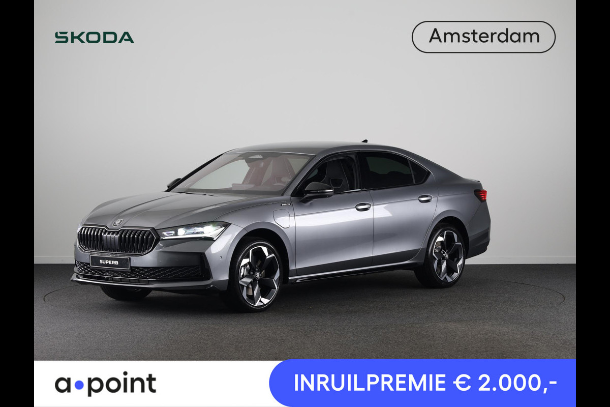 Škoda Superb Sportline Business PHEV 1.5 TSI 204 pk 6 vers. DSG | Canton | 19 inch lichtmetalen velgen | Travel assist plus | Winterpakket Škoda Superb Sportline Business PHEV 1.5 TSI 204 pk 6 vers. DSG | Canton | 19 inch lichtmetalen velgen | Travel assist plus | Winterpakket