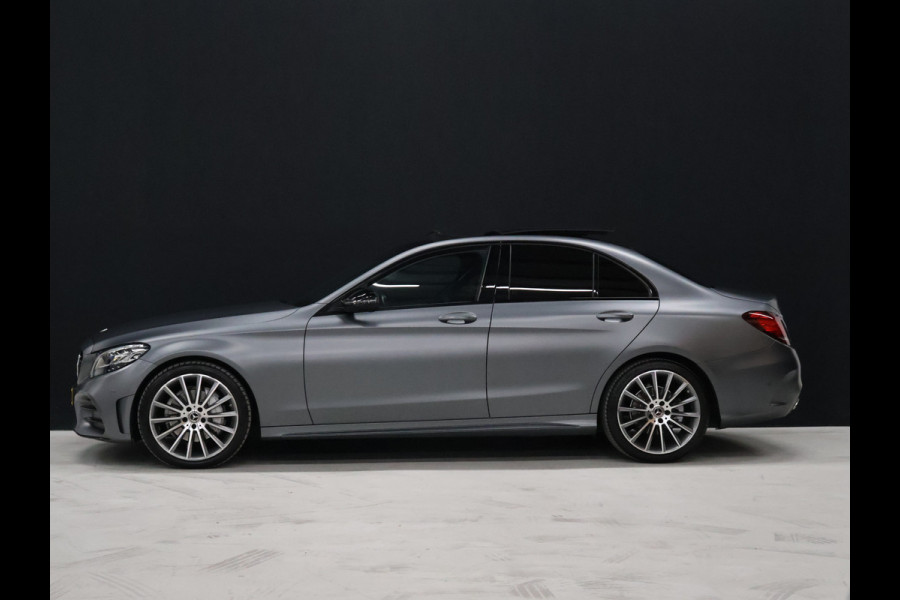 Mercedes-Benz C-Klasse 180 AMG Sport NW MODEL [SCHUIFKANTELDAK, SFEERVERLICHTING, APPLE CARPLAY, ANDROID, CAMERA, STOELVERWARMING, VOL LEDER, CRUISE, CLIMATE, NIEUWSTAAT]