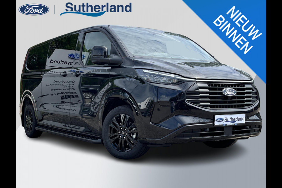 Ford Transit Custom 320 2.5 PHEV L2H1 Black Platinum DC ZUID | Ford Voorraad  | Prijs is excl. BTW incl. BPM  | incl. €4.422,- korting! | Dubbele cabine Snoeks leder | Full led | Dubbele zij-schuifdeur | Direct uit voorraad leverbaar! | Full options