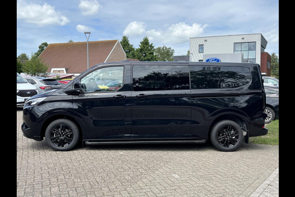 Ford Transit Custom 320 2.5 PHEV L2H1 Black Platinum DC ZUID | Ford Voorraad  | Prijs is excl. BTW incl. BPM  | incl. €4.422,- korting! | Dubbele cabine Snoeks leder | Full led | Dubbele zij-schuifdeur | Direct uit voorraad leverbaar! | Full options