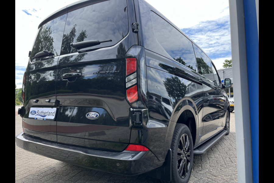 Ford Transit Custom 320 2.5 PHEV L2H1 Black Platinum DC ZUID | Ford Voorraad  | Prijs is excl. BTW incl. BPM  | incl. €4.422,- korting! | Dubbele cabine Snoeks leder | Full led | Dubbele zij-schuifdeur | Direct uit voorraad leverbaar! | Full options