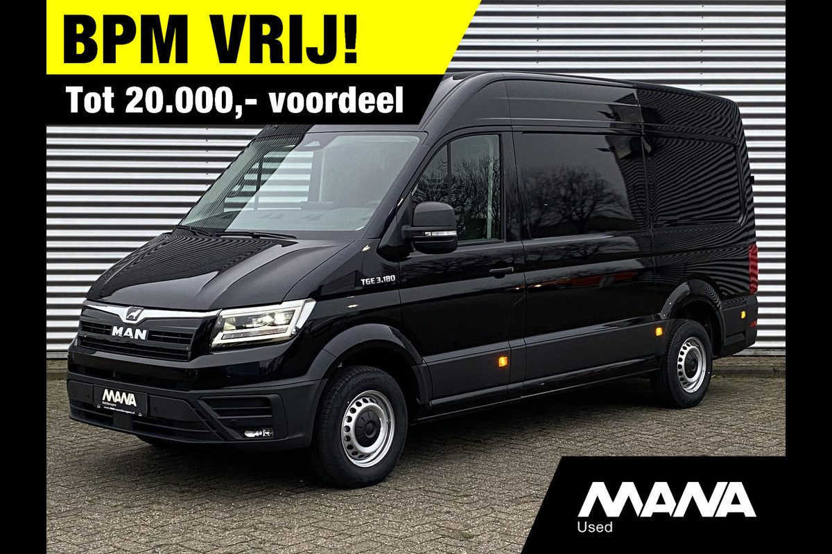 MAN TGE 3.180 L3H3 Automaat 180PK Zwart NIEUW MODEL ACC LED Trekhaak Carplay Camera Airco Navi Bluetooth MAN TGE 3.180 L3H3 Automaat 180PK Zwart NIEUW MODEL ACC LED Trekhaak Carplay Camera Airco Navi Bluetooth