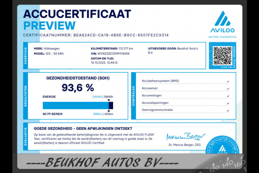 Volkswagen ID.3 Business 58 kWh Camera Nieuwe Velge Soh 93.6