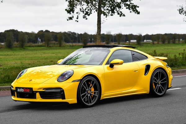 Porsche 911 3.8 Turbo S. Keramisch, Racing Yellow, Burmester, Alcantara hemel, PDCC, Sportuitl, Pano, ACC, 18 Weg, Dodeh, Camera!