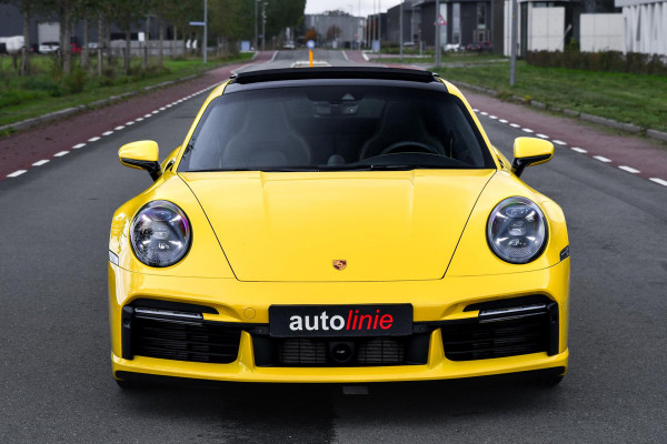 Porsche 911 3.8 Turbo S. Keramisch, Racing Yellow, Burmester, Alcantara hemel, PDCC, Sportuitl, Pano, ACC, 18 Weg, Dodeh, Camera!