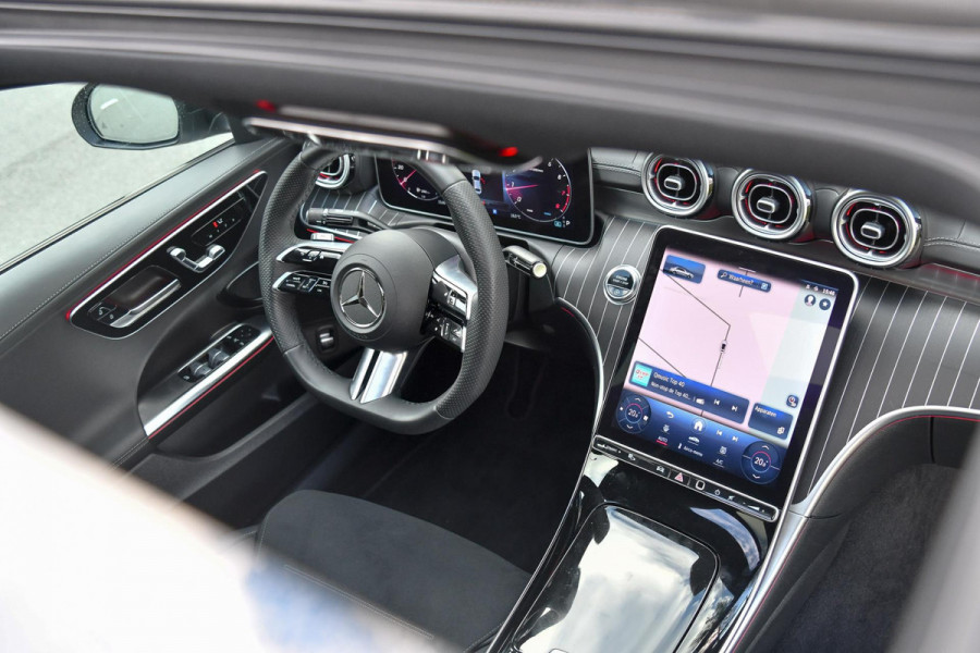 Mercedes-Benz C-Klasse 180 AMG Night ed. Pano, Memory, 360, Dodeh, Sfeer, CarPlay!