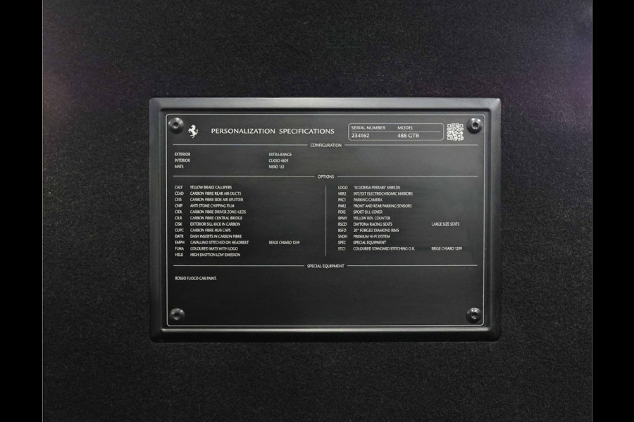 Ferrari 488 3.9 GTB HELE | Rosso Fuoco - Historie - Cuoio