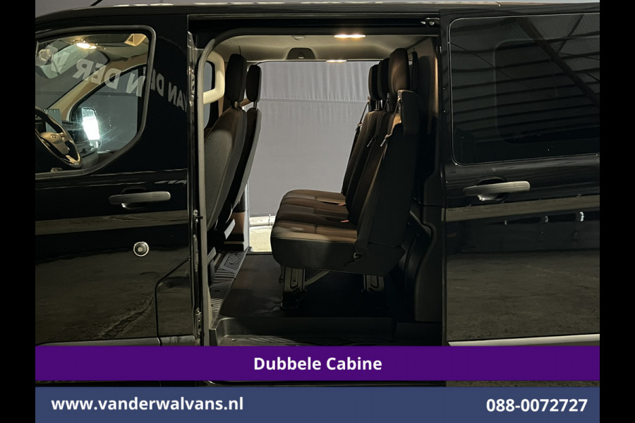 Ford Transit Custom 2.0 TDCI 130pk L2H1 Dubbele Cabine Euro6 Airco | 5-Zits | Camera | 2x zijdeur | Apple Carplay Cruisecontrol, LED, LM velgen, Stoelverwarming, Verwarmde voorruit, Parkeersensoren, Sidebars