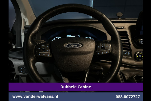 Ford Transit Custom 2.0 TDCI 130pk L2H1 Dubbele Cabine Euro6 Airco | 5-Zits | Camera | 2x zijdeur | Apple Carplay Cruisecontrol, LED, LM velgen, Stoelverwarming, Verwarmde voorruit, Parkeersensoren, Sidebars
