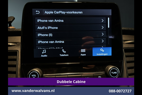 Ford Transit Custom 2.0 TDCI 130pk L2H1 Dubbele Cabine Euro6 Airco | 5-Zits | Camera | 2x zijdeur | Apple Carplay Cruisecontrol, LED, LM velgen, Stoelverwarming, Verwarmde voorruit, Parkeersensoren, Sidebars