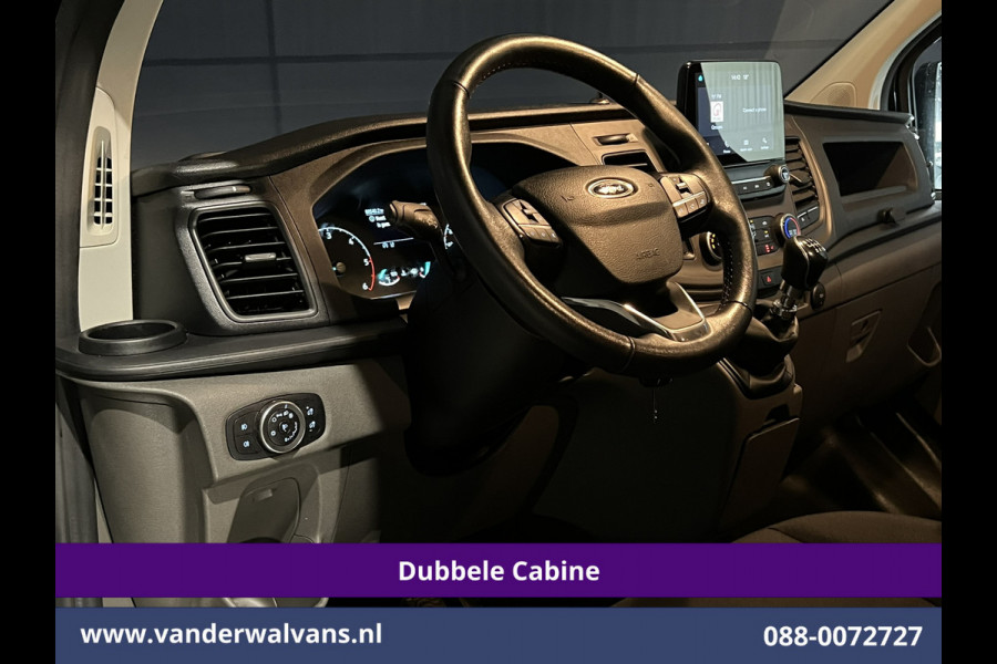 Ford Transit Custom 2.0 TDCI 130pk L2H1 Dubbele Cabine Euro6 Airco | 5-Zits | Camera | 2x zijdeur | Apple Carplay Cruisecontrol, LED, LM velgen, Stoelverwarming, Verwarmde voorruit, Parkeersensoren, Sidebars