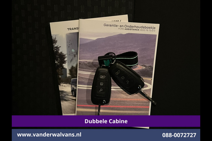 Ford Transit Custom 2.0 TDCI 130pk L2H1 Dubbele Cabine Euro6 Airco | 5-Zits | Camera | 2x zijdeur | Apple Carplay Cruisecontrol, LED, LM velgen, Stoelverwarming, Verwarmde voorruit, Parkeersensoren, Sidebars