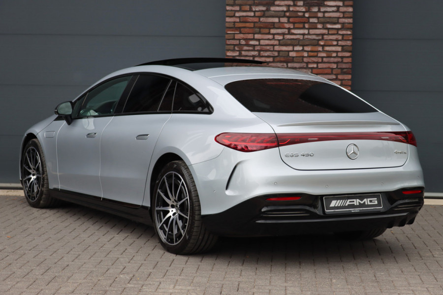 Mercedes-Benz EQS 450 4MATIC AMG Line 118 kWh | Hyperscreen | Airmatic | Achterasbesturing | Distronic+ | Stoelventilatie V+A | Burmester | Massage | Verwarmd Stuurwiel | HUD | Digital Light |