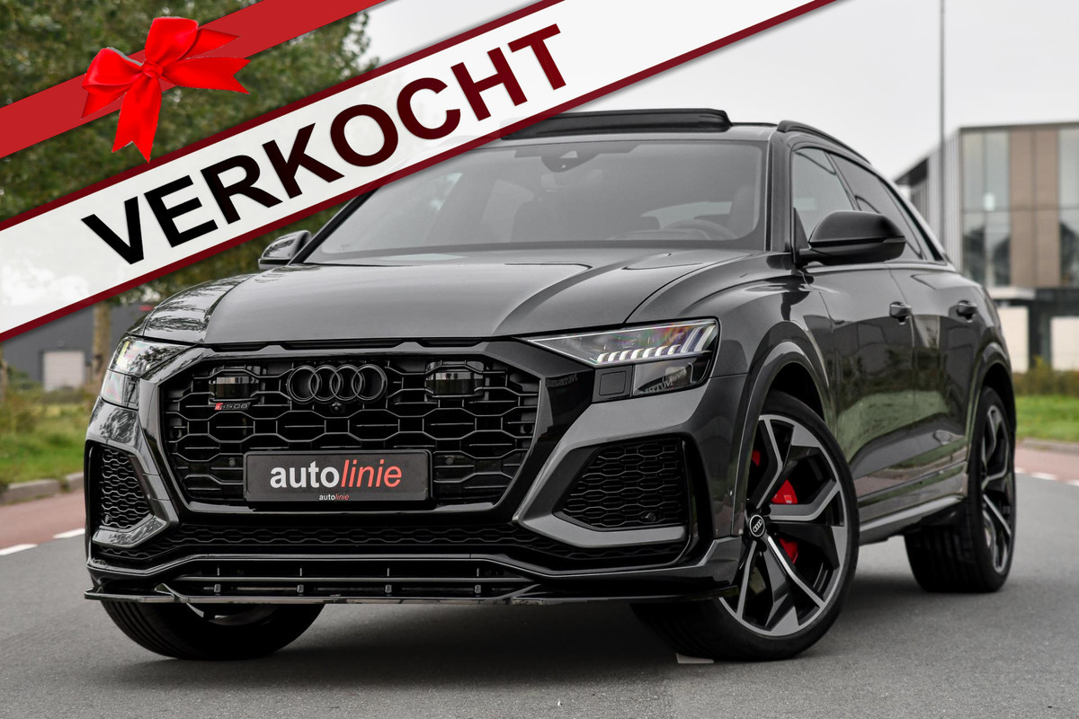 Audi Q8 4.0 TFSI RS Q8 quattro. Maxton, Pano, Softcl, Carbon, Alcantara hemel, 4W sturing, Koeling, Leder Design, Trekh, HUD, 360! Audi Q8 4.0 TFSI RS Q8 quattro. Maxton, Pano, Softcl, Carbon, Alcantara hemel, 4W sturing, Koeling, Leder Design, Trekh, HUD, 360!