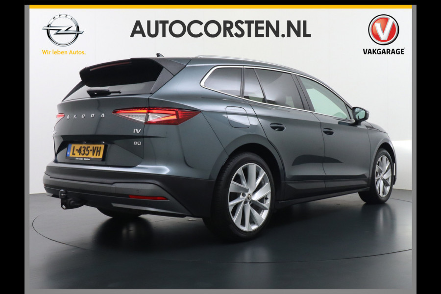 Škoda ENYAQ iV 80 SOH 94% Pano-dak Trekhaak W-pomp Adaptieve Cruise Control Camera Apple Carplay Android Auto Navi Ecc Pdc Stuur+Stoelverwarming Lmv 20" Mirrorlink DAB Led Matrix Elek.Achterklep Ecc-Achter Zeer complete Enyaq!