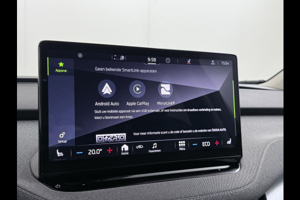 Škoda ENYAQ iV 80 SOH 94% Pano-dak Trekhaak W-pomp Adaptieve Cruise Control Camera Apple Carplay Android Auto Navi Ecc Pdc Stuur+Stoelverwarming Lmv 20" Mirrorlink DAB Led Matrix Elek.Achterklep Ecc-Achter Zeer complete Enyaq!