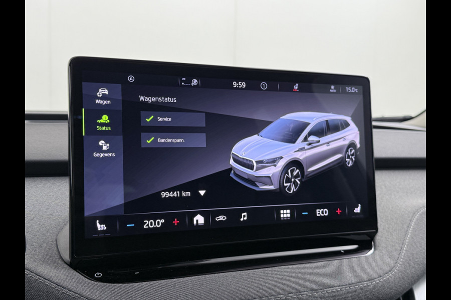 Škoda ENYAQ iV 80 SOH 94% Pano-dak Trekhaak W-pomp Adaptieve Cruise Control Camera Apple Carplay Android Auto Navi Ecc Pdc Stuur+Stoelverwarming Lmv 20" Mirrorlink DAB Led Matrix Elek.Achterklep Ecc-Achter Zeer complete Enyaq!