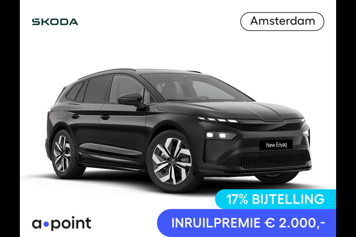 Škoda Enyaq Sportline Elektromotor 210 kW / 286 PK SUV Elektri | Panoramadak Škoda Enyaq Sportline Elektromotor 210 kW / 286 PK SUV Elektri | Panoramadak