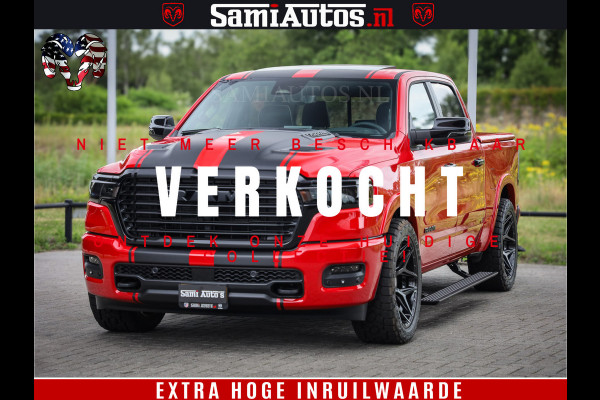 Dodge Ram 1500 Night Premium | RED DEVIL | Full Option | De Meest Luxe Pick-Up in zijn Klasse | Comfortabele Dubbele Cabine met Royale 5 Zitplaatsen | BPM vrij | Nu Leverbaar uit Voorraad | Voorraad Nr 2226 - 4993
