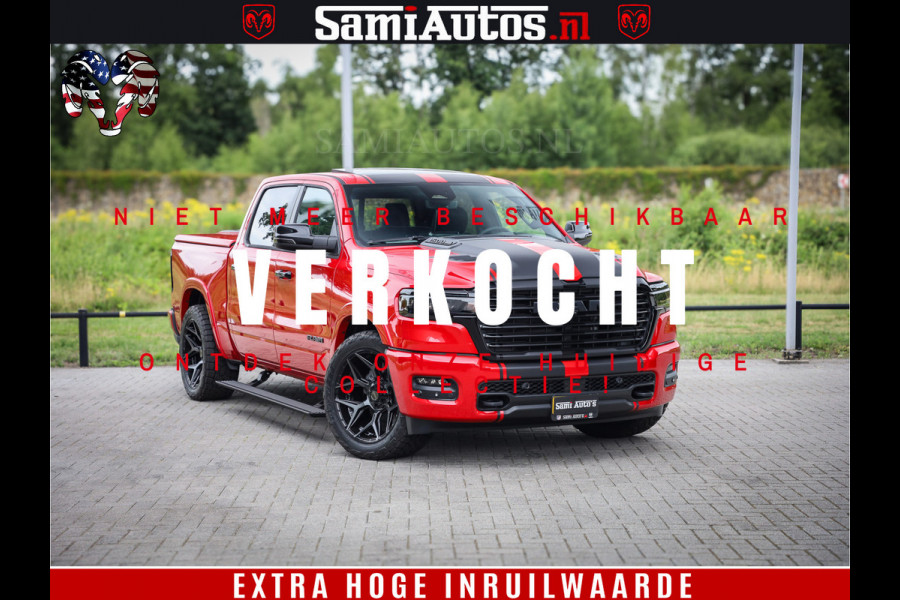 Dodge Ram 1500 Night Premium | RED DEVIL | Full Option | De Meest Luxe Pick-Up in zijn Klasse | Comfortabele Dubbele Cabine met Royale 5 Zitplaatsen | BPM vrij | Nu Leverbaar uit Voorraad | Voorraad Nr 2226 - 4993