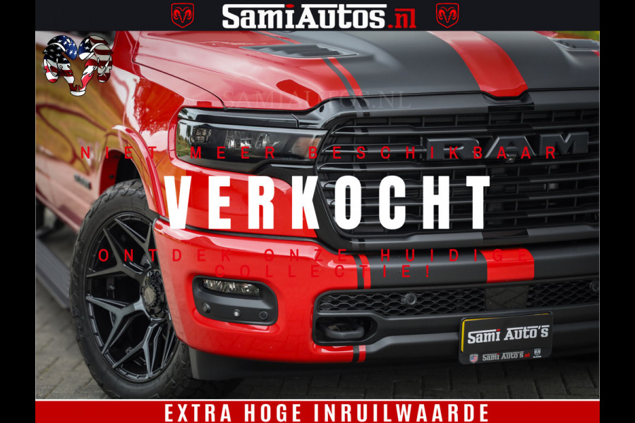 Dodge Ram 1500 Night Premium | RED DEVIL | Full Option | De Meest Luxe Pick-Up in zijn Klasse | Comfortabele Dubbele Cabine met Royale 5 Zitplaatsen | BPM vrij | Nu Leverbaar uit Voorraad | Voorraad Nr 2226 - 4993